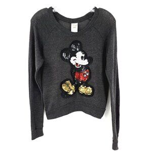 Disney Kids S Sequin Gray Long Sleeve Casual Bling Blouse Top Jerry Leigh